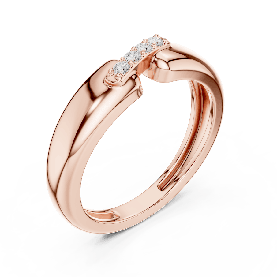 Classic diamond wedding band ring featuring a polished band with a row of sparkling round diamonds by Aortas Jewels.