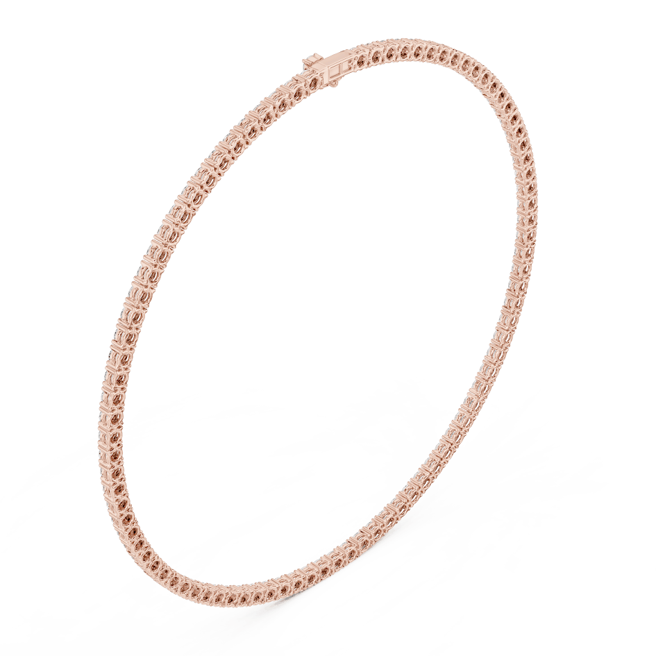 Classic round diamond tennis necklace with a continuous line of sparkling stones by Aortas Jewels.