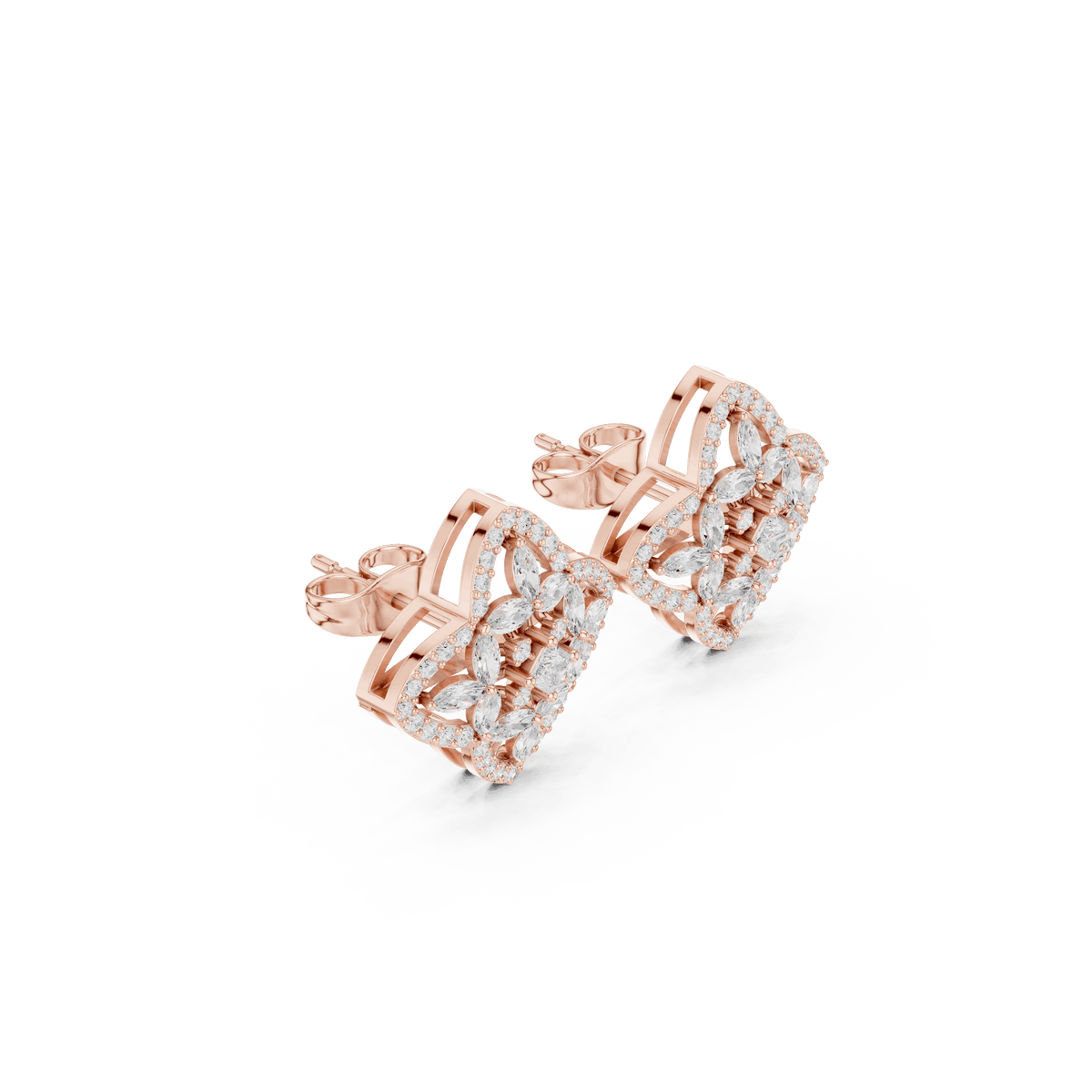 Marquise Diamond Halo Stud Earrings Aortas Diamond Jewels