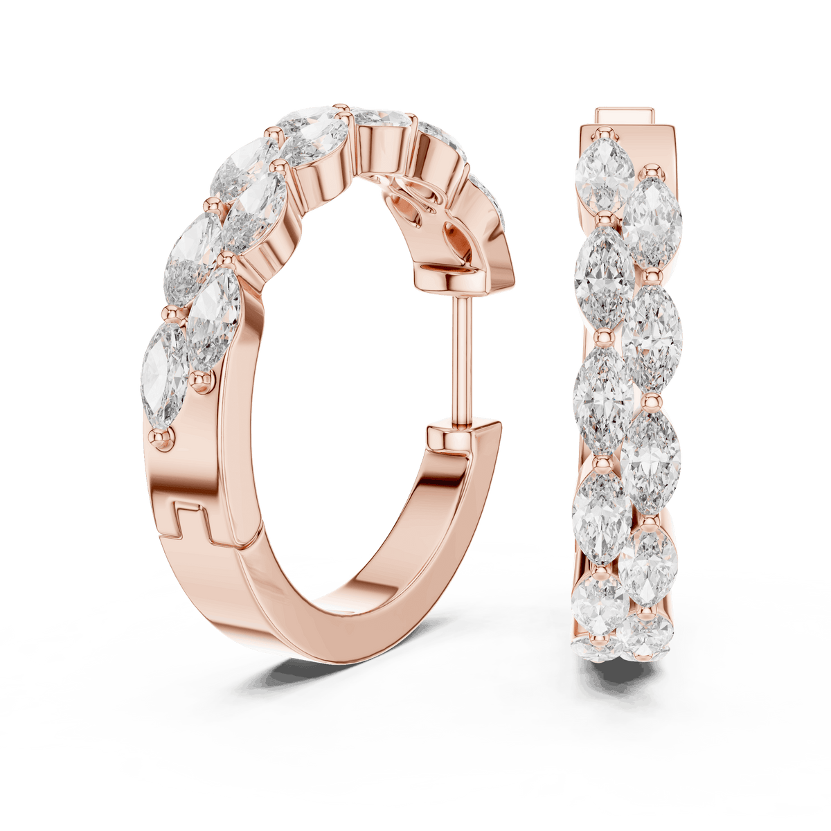 Marquise Diamond Hoop Earrings Aortas Diamond Jewels