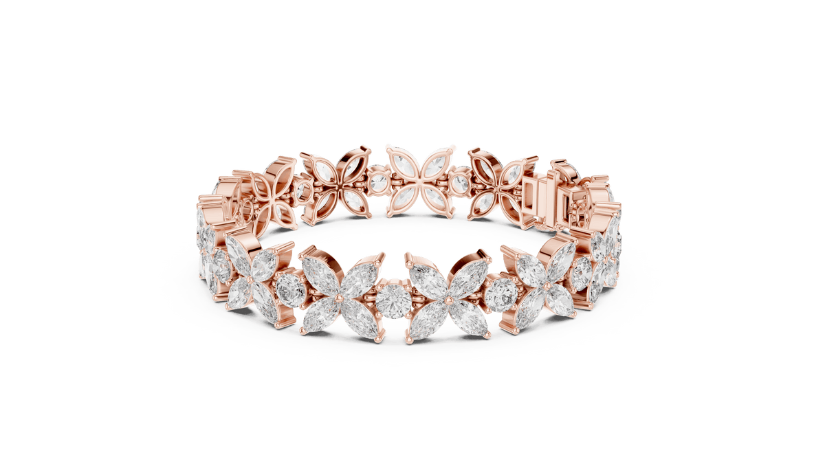 Marquise Floral Diamond Tennis Bracelet Aortas Diamond Jewels