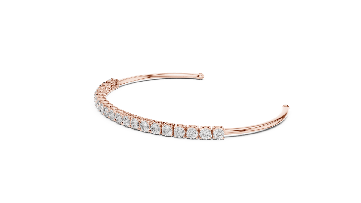 Round Diamond Open Cuff Bangle Aortas Diamond Jewels