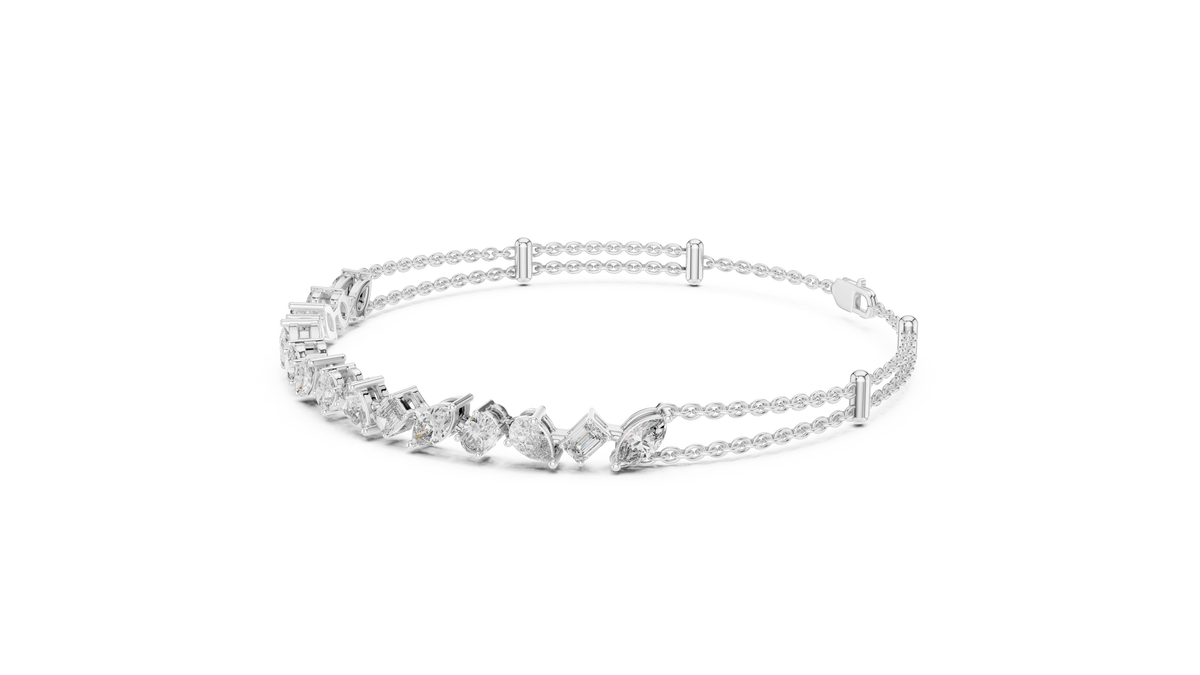 Marquise & Emerald Diamond Tennis Bracelet