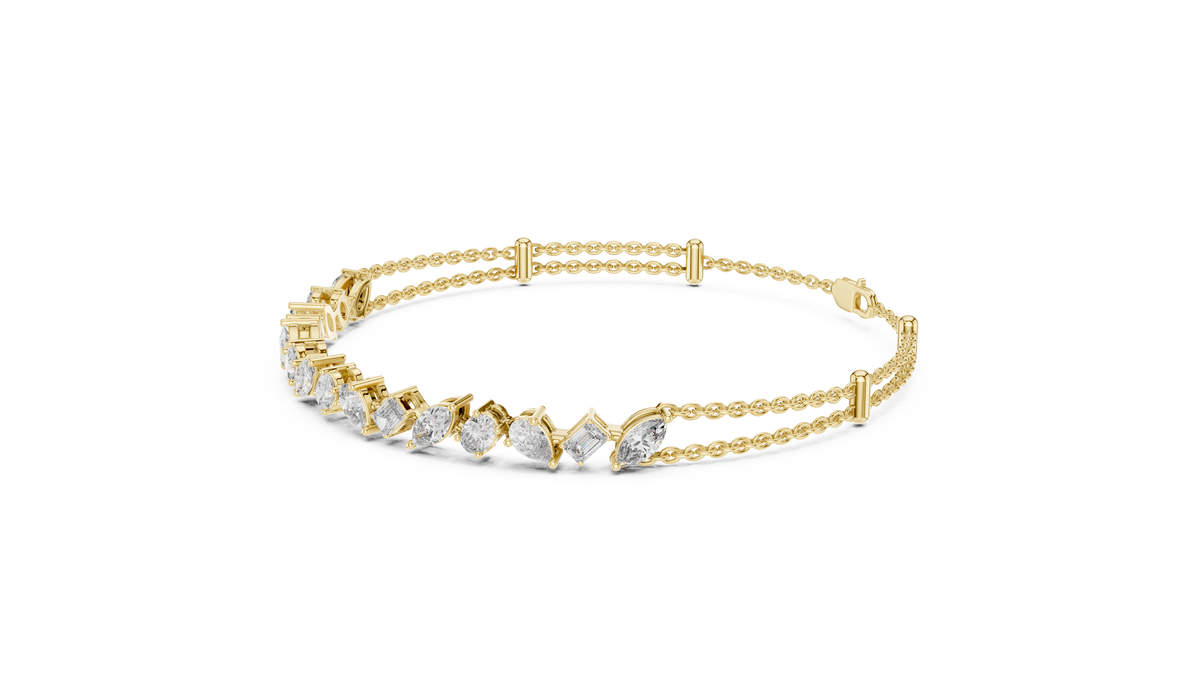 Marquise & Emerald Diamond Tennis Bracelet