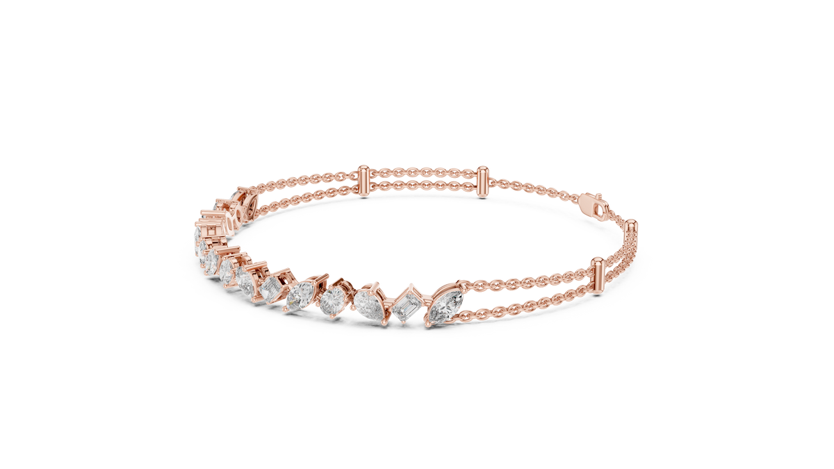 Marquise & Emerald Diamond Tennis Bracelet