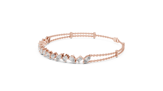Marquise & Emerald Diamond Tennis Bracelet