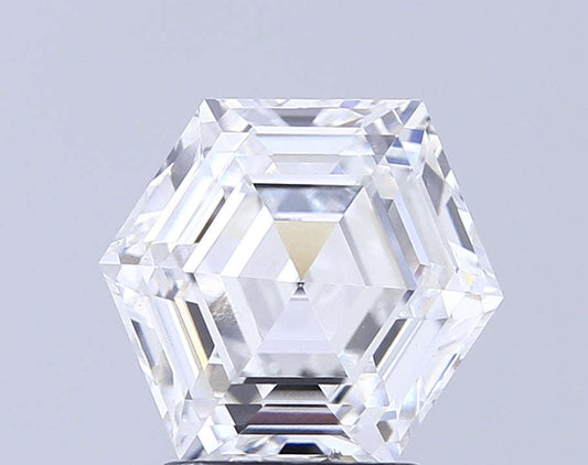 3.01 Carat Hexagonal Lab Grown Diamond Aortas Diamond Jewels