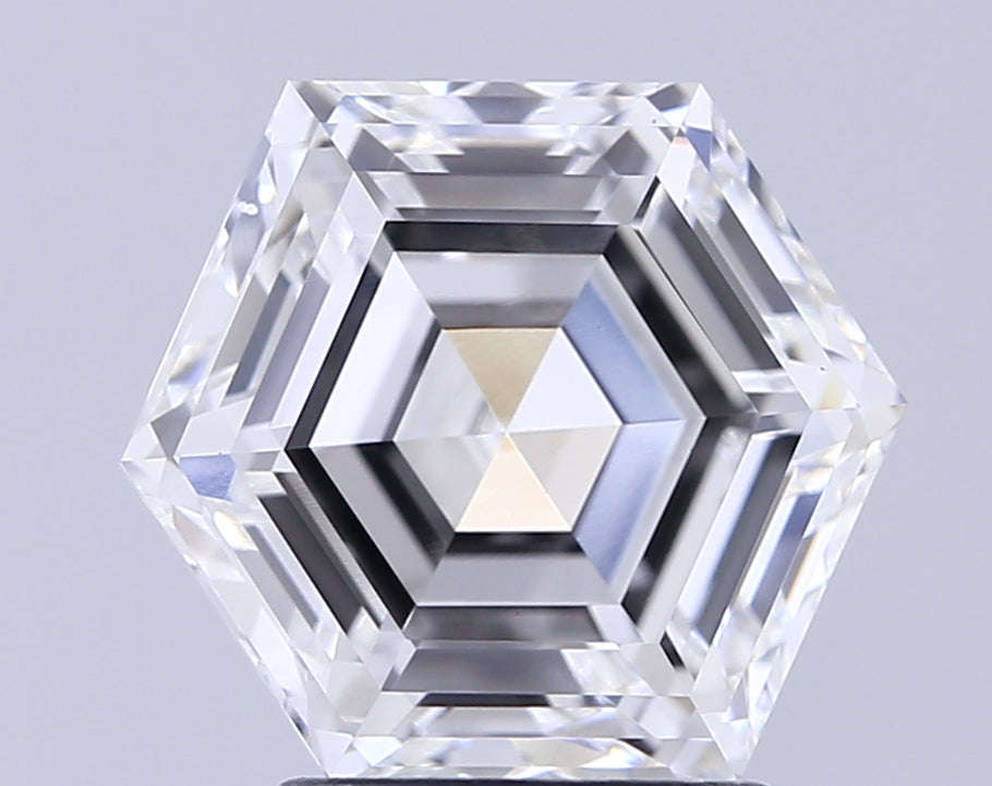 3.02 Carat Hexagonal Lab Grown Diamond Aortas Diamond Jewels