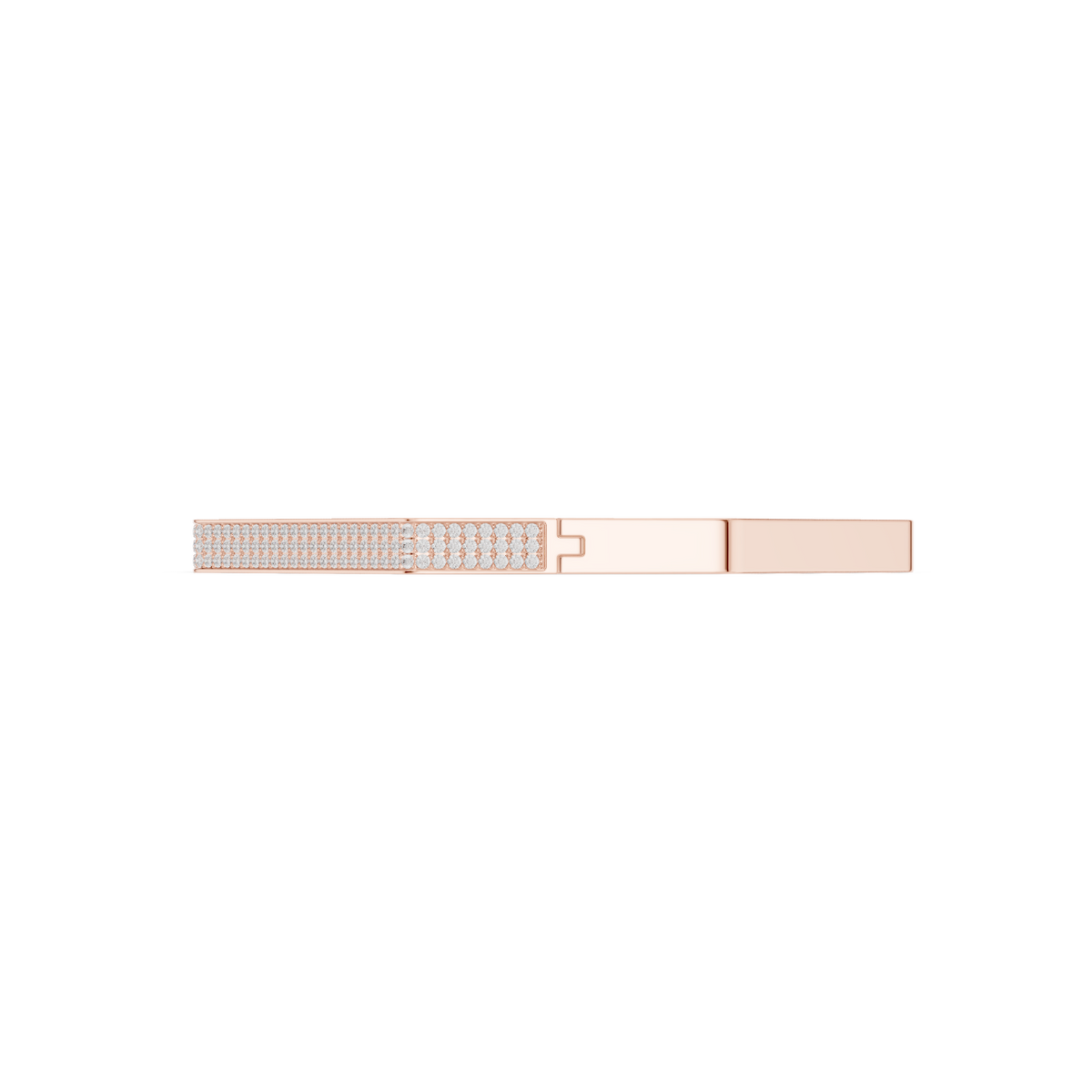 Geometric diamond bangle bracelet featuring a sleek octagonal design with a pavé-set diamond accent panel and polished finish by Aortas Jewels.
