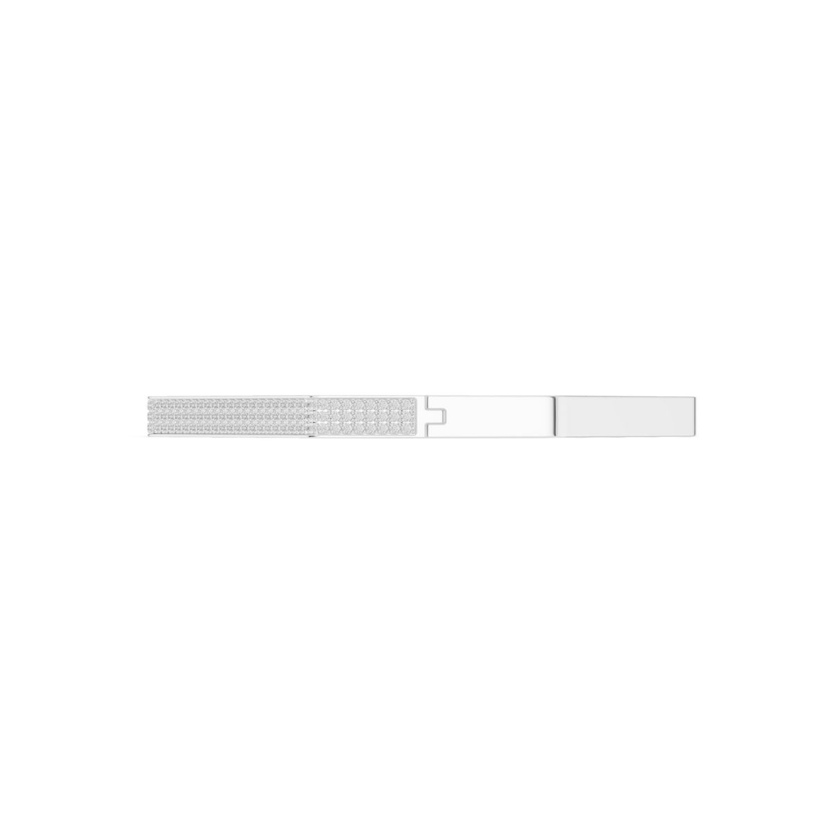 Geometric diamond bangle bracelet featuring a sleek octagonal design with a pavé-set diamond accent panel and polished finish by Aortas Jewels.