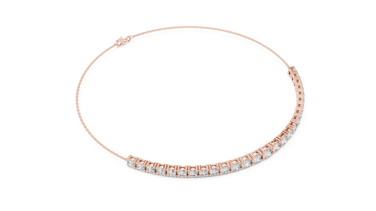 Adjustable Round Diamond Tennis Bracelet featuring a row of brilliant round-cut diamonds on a delicate polished chain with an adjustable clasp by Aortas Jewels.