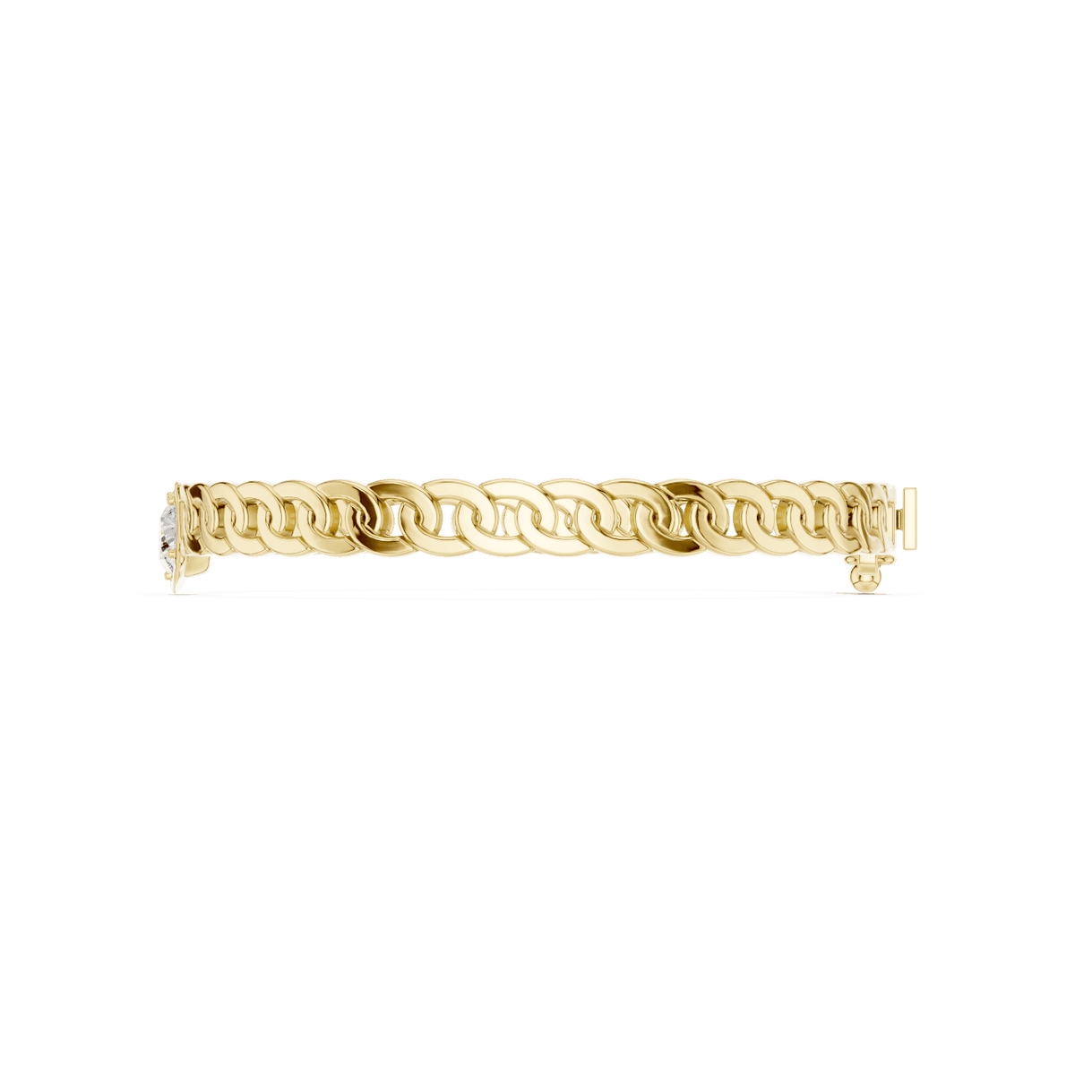 Butterfly diamond chain bracelet featuring polished interlocking links and a sparkling butterfly centerpiece by Aortas Jewels.