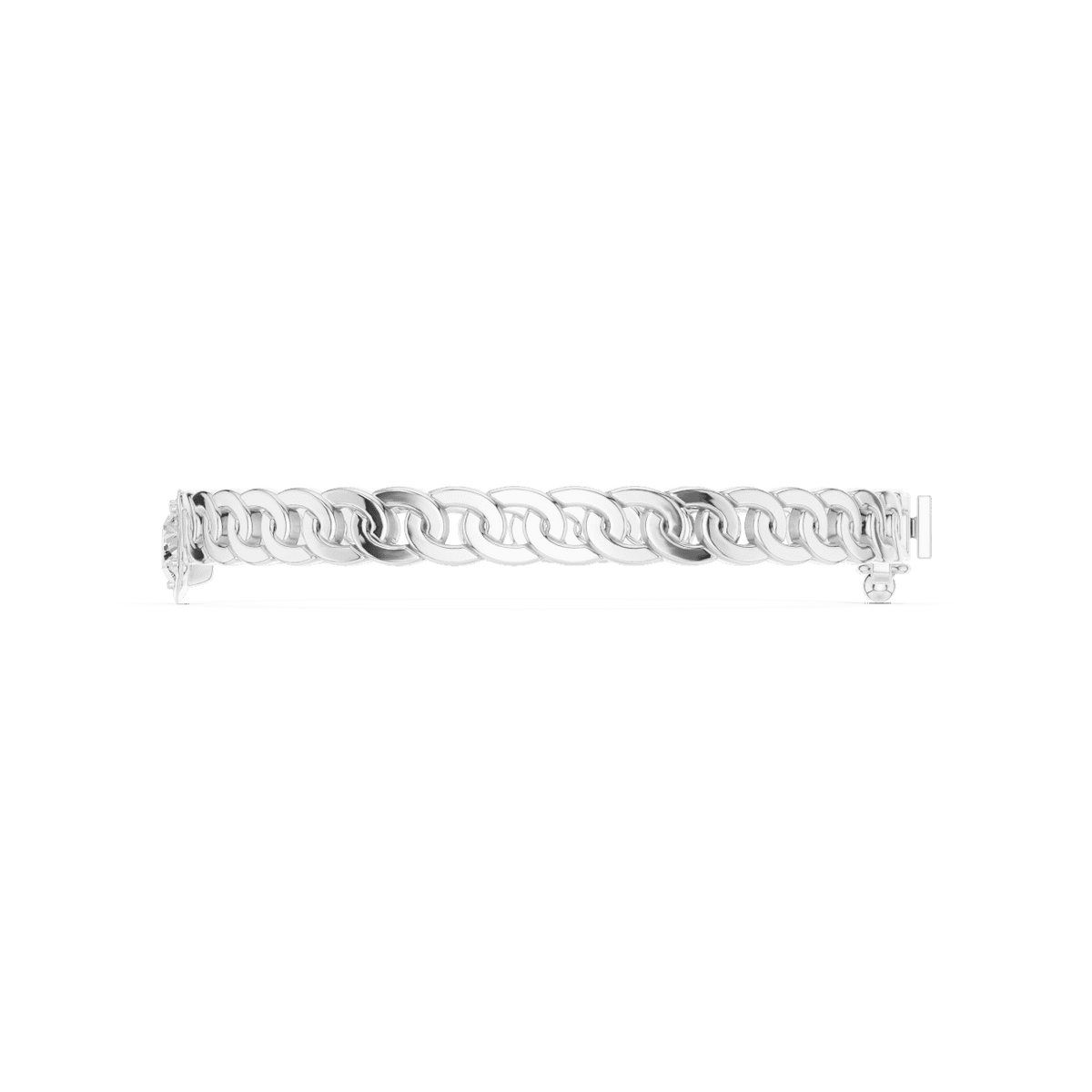 Butterfly diamond chain bracelet featuring polished interlocking links and a sparkling butterfly centerpiece by Aortas Jewels.