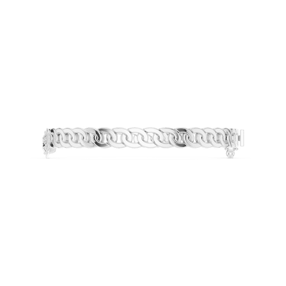 Butterfly diamond chain bracelet featuring polished interlocking links and a sparkling butterfly centerpiece by Aortas Jewels.