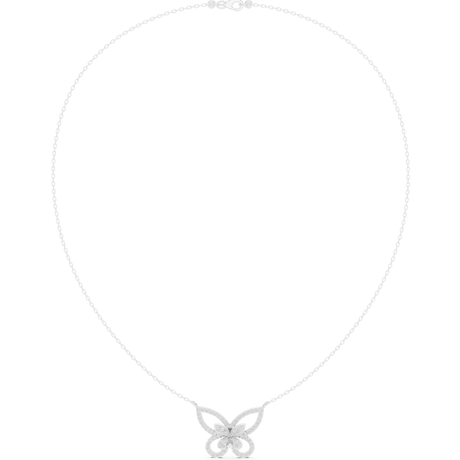 Butterfly diamond pendant necklace featuring a delicate butterfly-inspired design on a fine chain by Aortas Jewels.