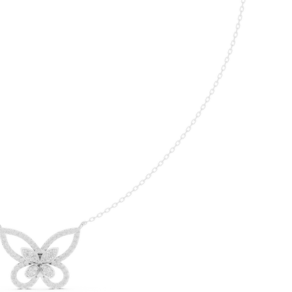 Butterfly diamond pendant necklace featuring a delicate butterfly-inspired design on a fine chain by Aortas Jewels.