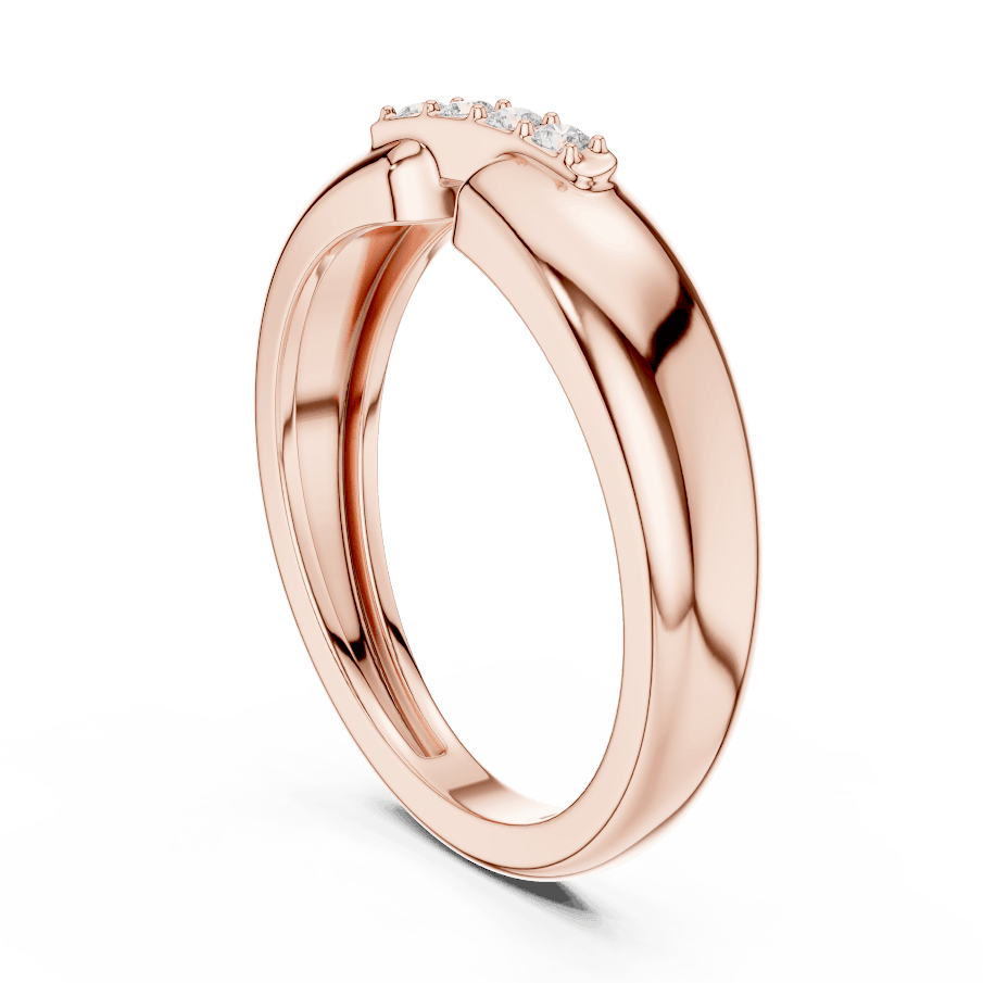 Classic diamond wedding band ring featuring a polished band with a row of sparkling round diamonds by Aortas Jewels.