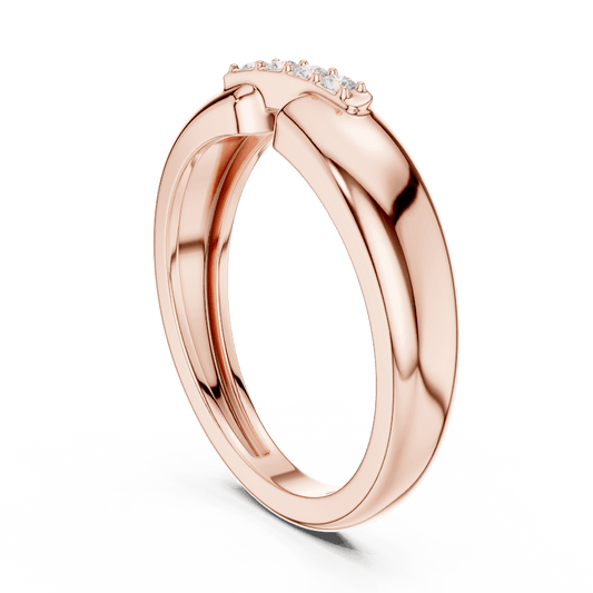 Classic diamond wedding band ring featuring a polished band with a row of sparkling round diamonds by Aortas Jewels.