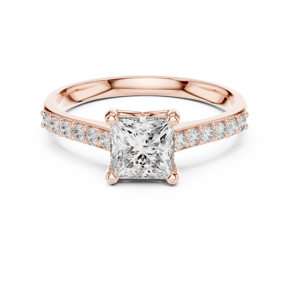 Classic Pavé Solitaire Diamond Engagement Ring Aortas Diamond Jewels