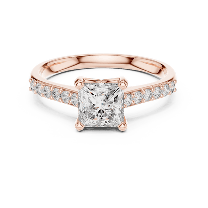 Classic Pavé Solitaire Diamond Engagement Ring Aortas Diamond Jewels