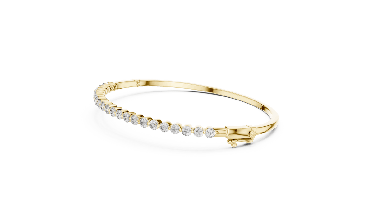 Classic Round Diamond Hinged Bangle Aortas Diamond Jewels