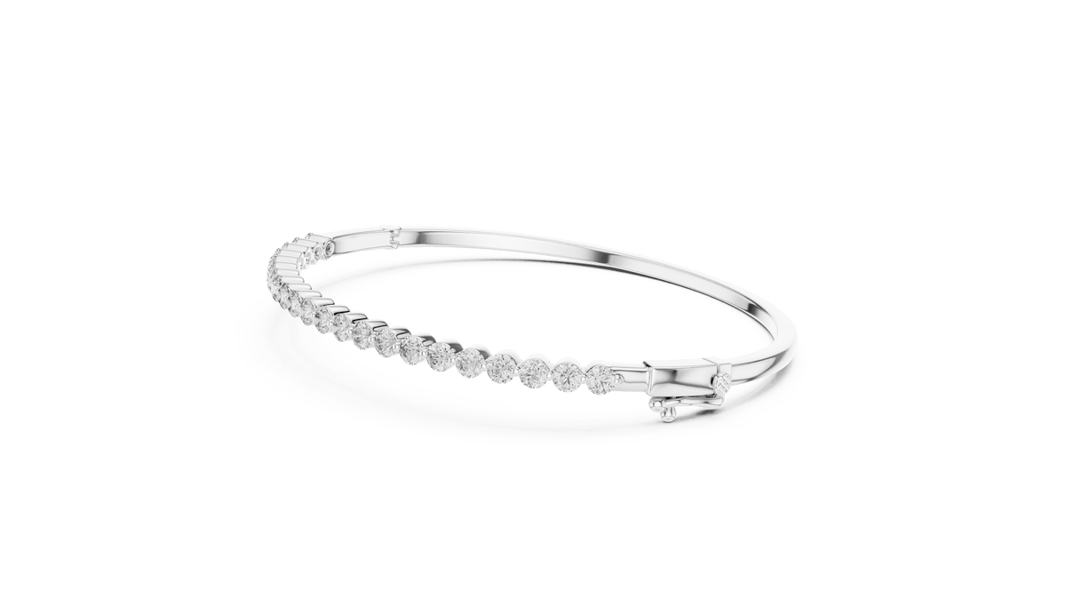 Classic Round Diamond Hinged Bangle Aortas Diamond Jewels