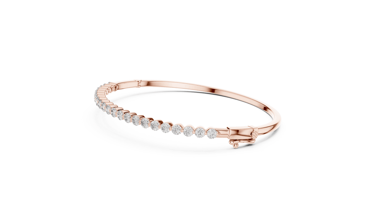 Classic Round Diamond Hinged Bangle Aortas Diamond Jewels