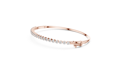 Classic Round Diamond Hinged Bangle Aortas Diamond Jewels