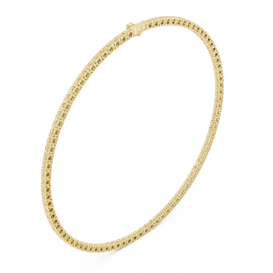 Classic round diamond tennis necklace with a continuous line of sparkling stones by Aortas Jewels.