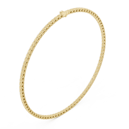 Classic round diamond tennis necklace with a continuous line of sparkling stones by Aortas Jewels.