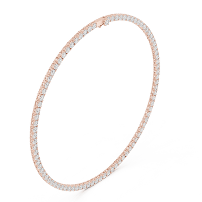 Classic round diamond tennis necklace with a continuous line of sparkling stones by Aortas Jewels.