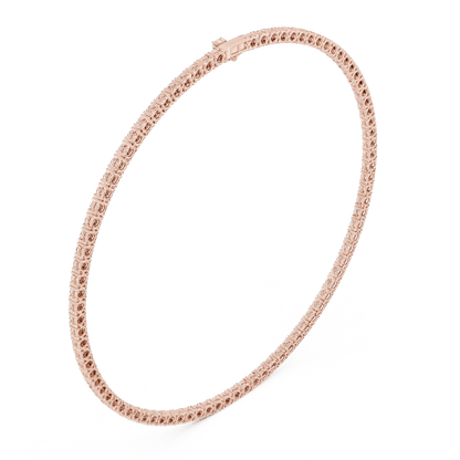 Classic round diamond tennis necklace with a continuous line of sparkling stones by Aortas Jewels.