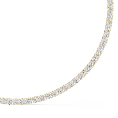 Classic round diamond tennis necklace with a continuous line of sparkling stones by Aortas Jewels.