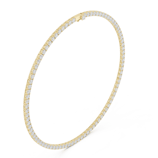 Classic round diamond tennis necklace with a continuous line of sparkling stones by Aortas Jewels.