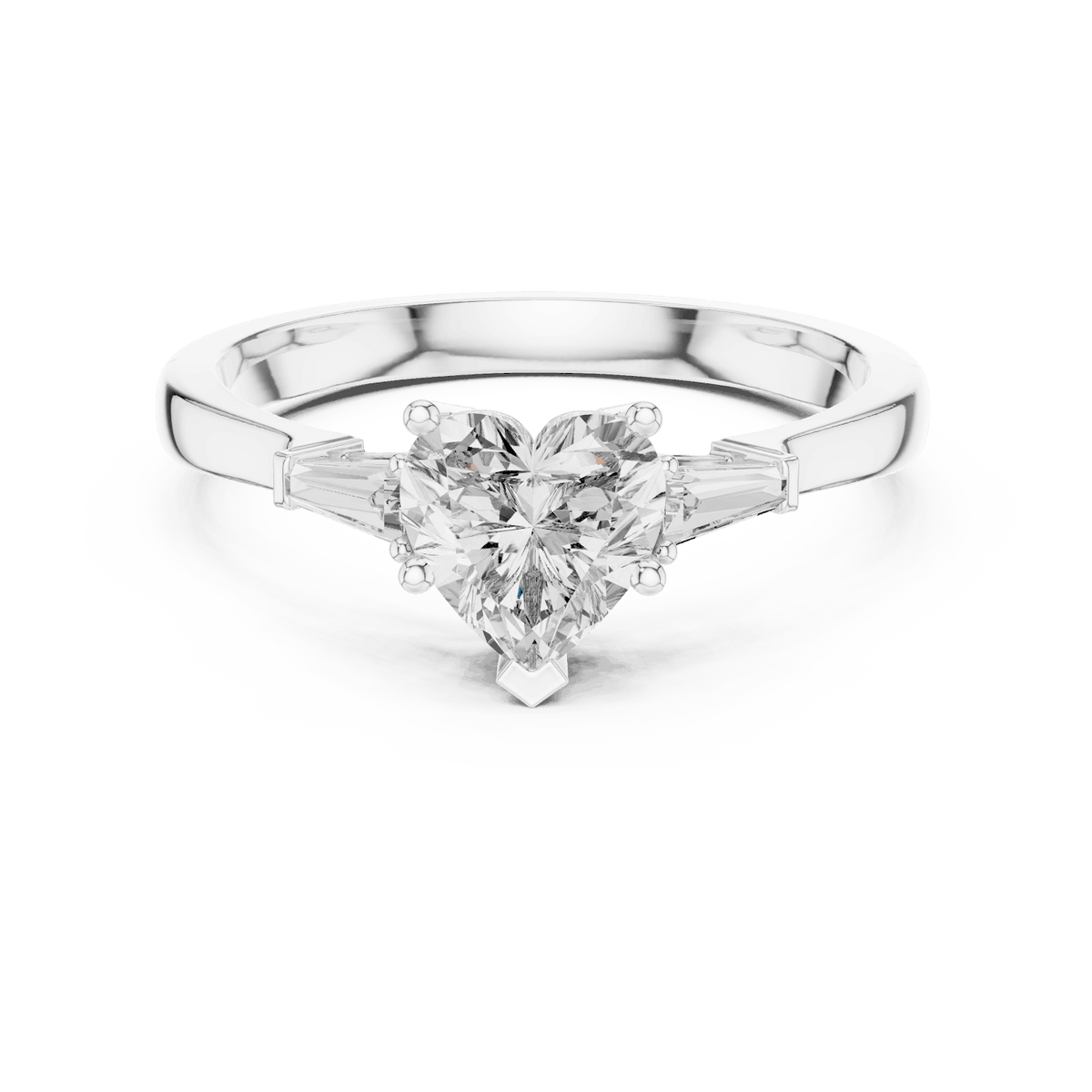 Classic solitaire diamond engagement ring featuring a round brilliant center stone in a four-prong setting with a polished band by Aortas Jewels.