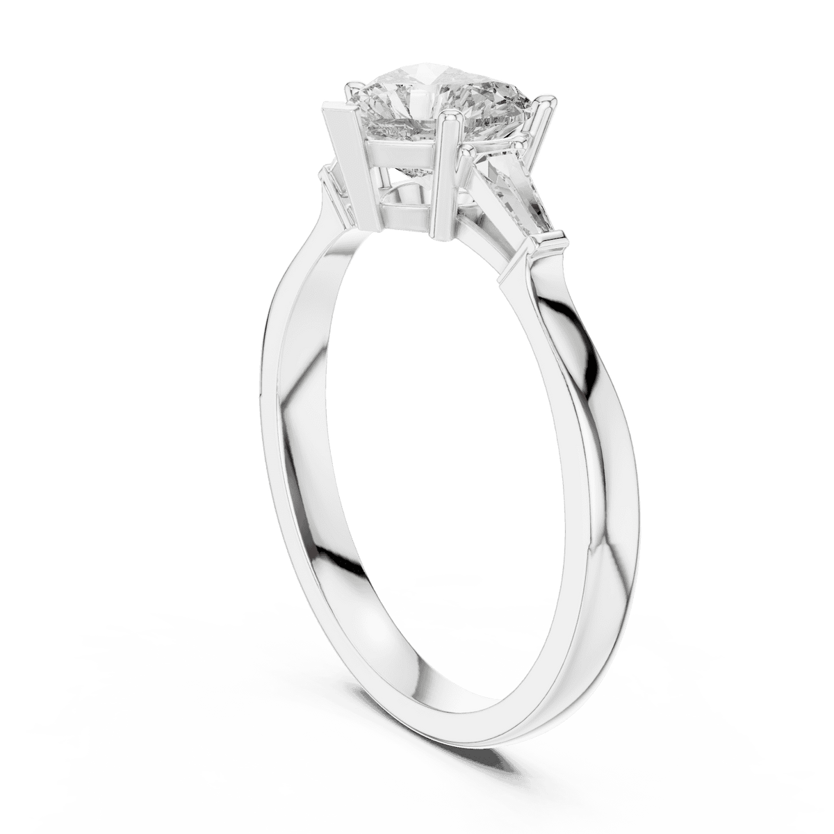 Classic solitaire diamond engagement ring featuring a round brilliant center stone in a four-prong setting with a polished band by Aortas Jewels.