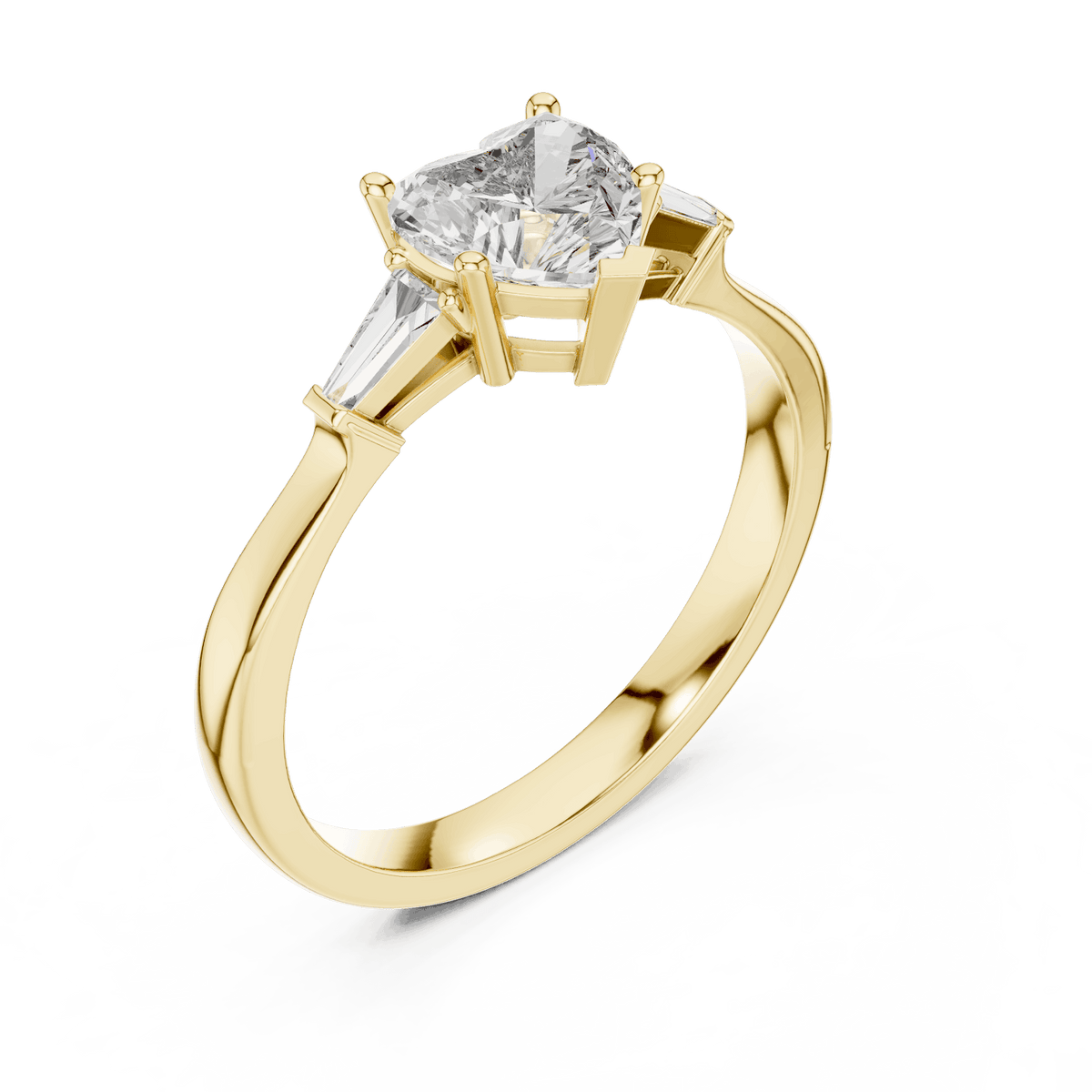 Classic solitaire diamond engagement ring featuring a round brilliant center stone in a four-prong setting with a polished band by Aortas Jewels.