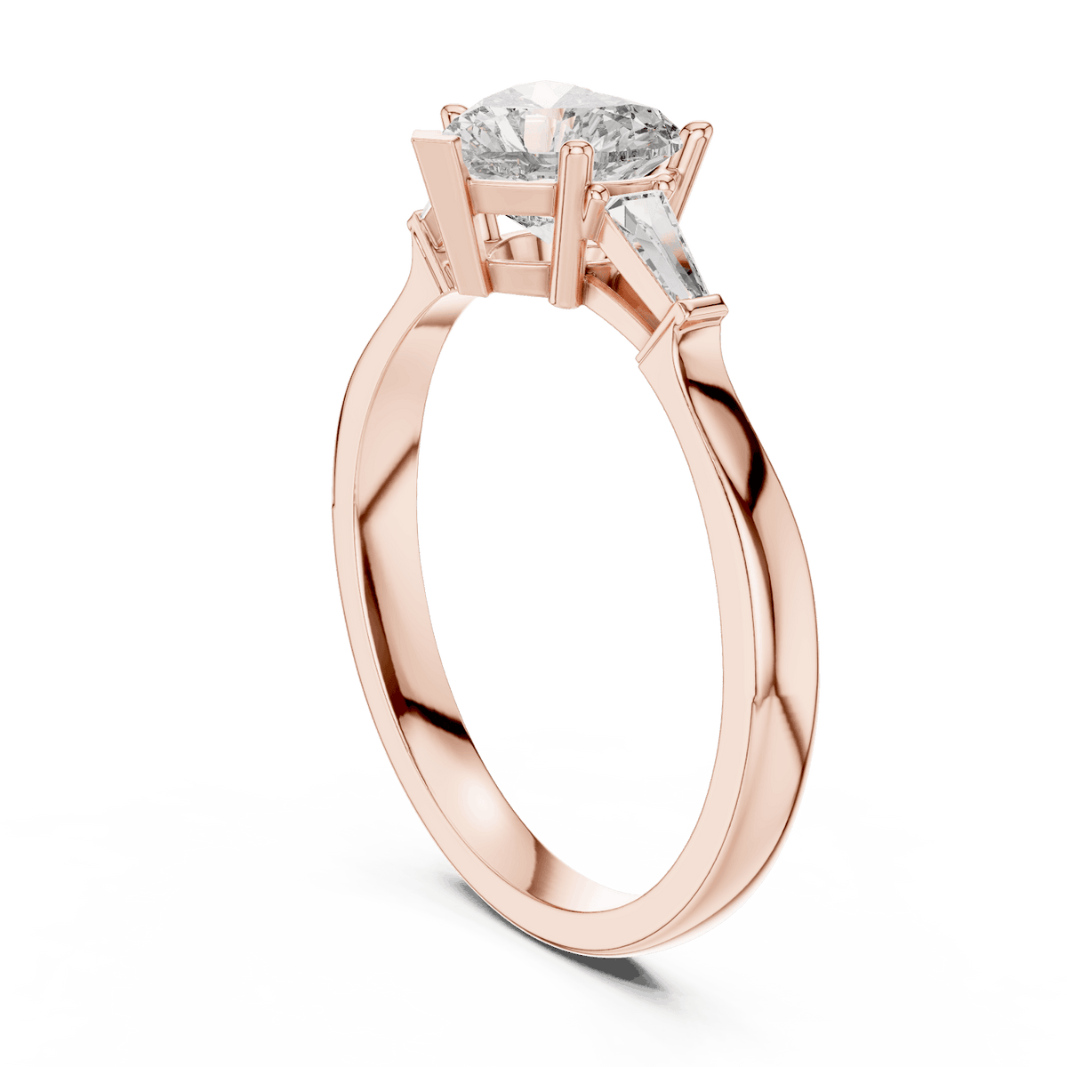 Classic solitaire diamond engagement ring featuring a round brilliant center stone in a four-prong setting with a polished band by Aortas Jewels.