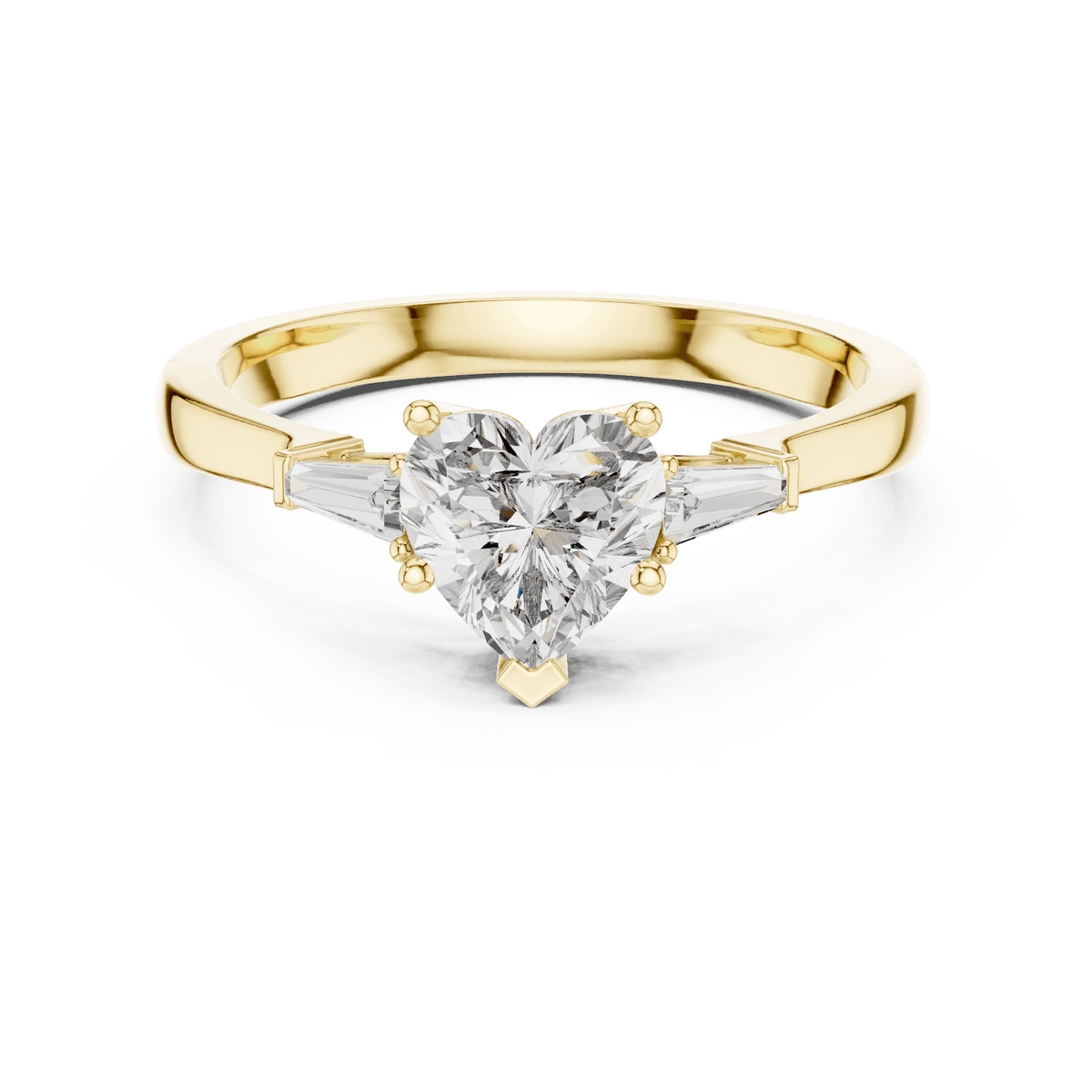 Classic solitaire diamond engagement ring featuring a round brilliant center stone in a four-prong setting with a polished band by Aortas Jewels.