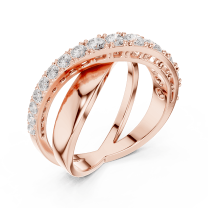 Criss Cross Diamond Band Ring