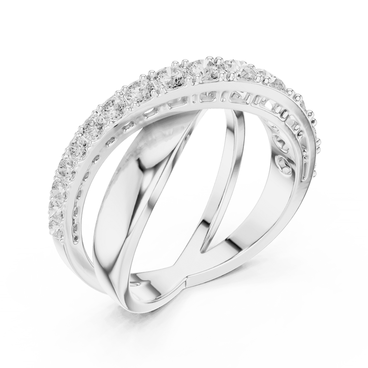 Criss Cross Diamond Band Ring