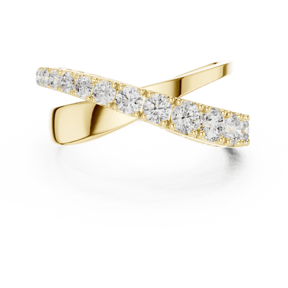 Criss Cross Diamond Band Ring