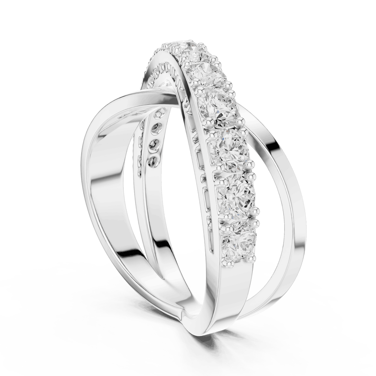 Criss Cross Diamond Band Ring