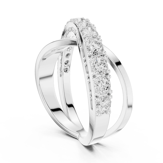 Criss Cross Diamond Band Ring