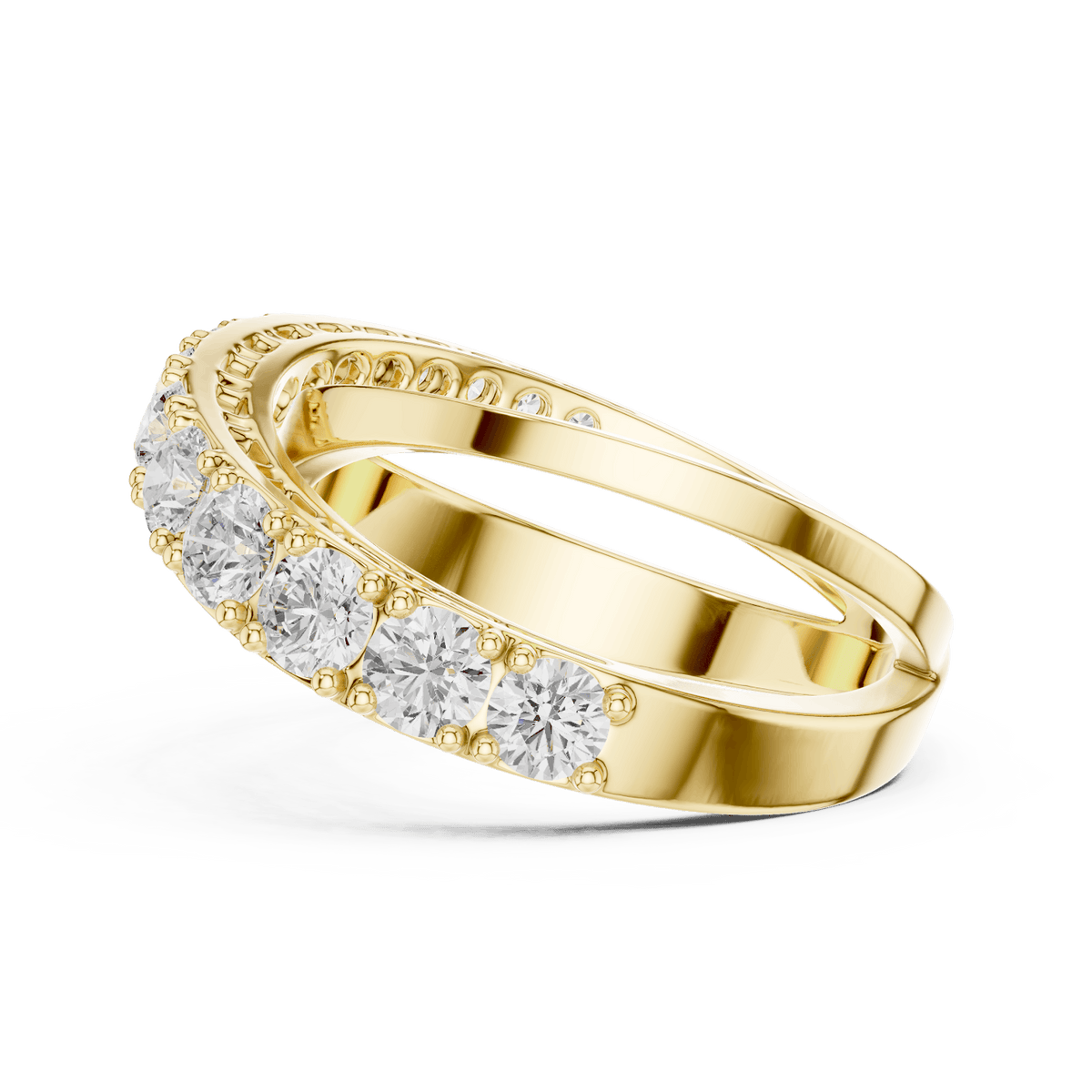 Criss Cross Diamond Band Ring
