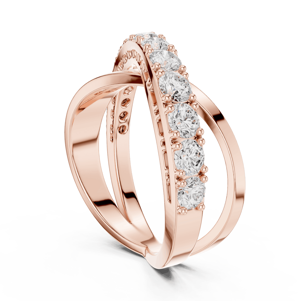 Criss Cross Diamond Band Ring