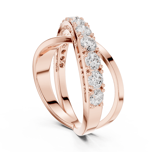 Criss Cross Diamond Band Ring