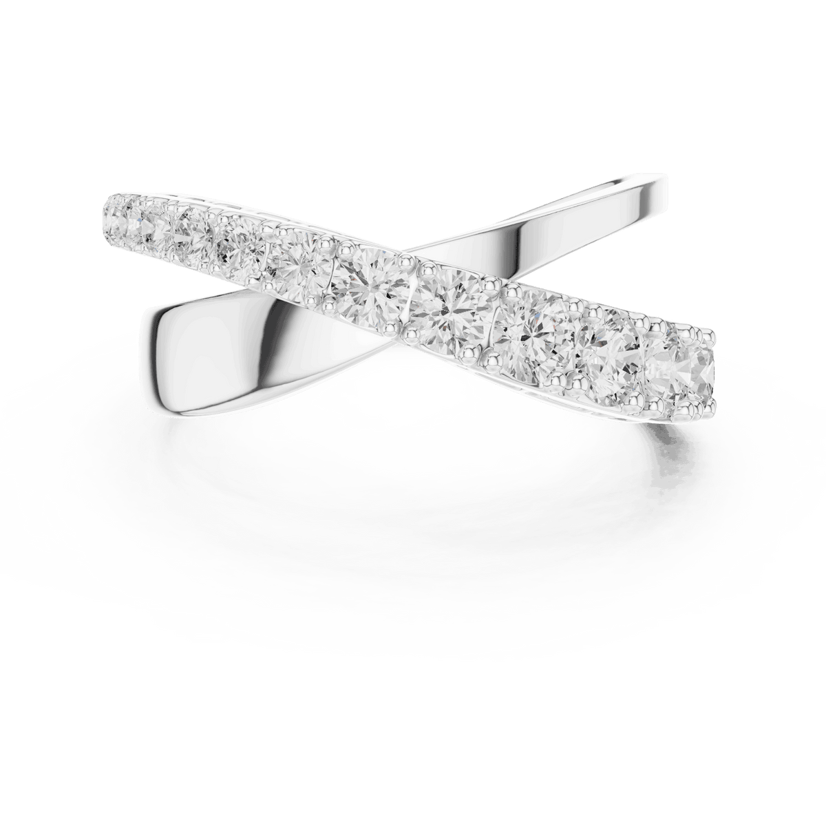 Criss Cross Diamond Band Ring