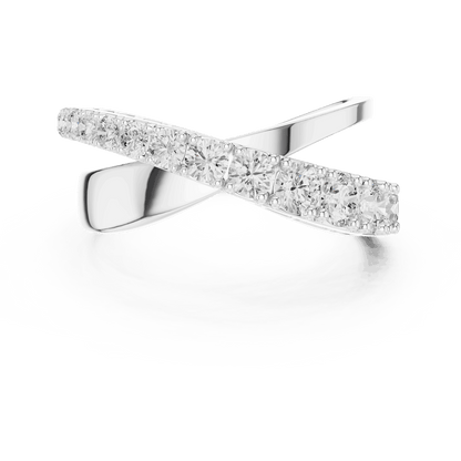 Criss Cross Diamond Band Ring