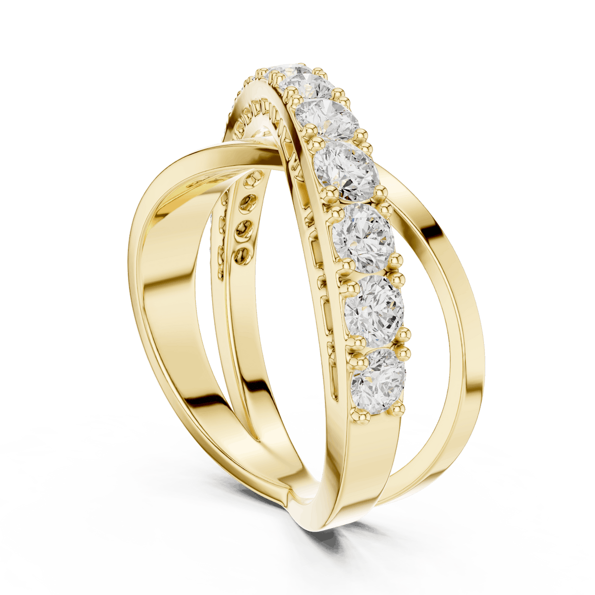 Criss Cross Diamond Band Ring